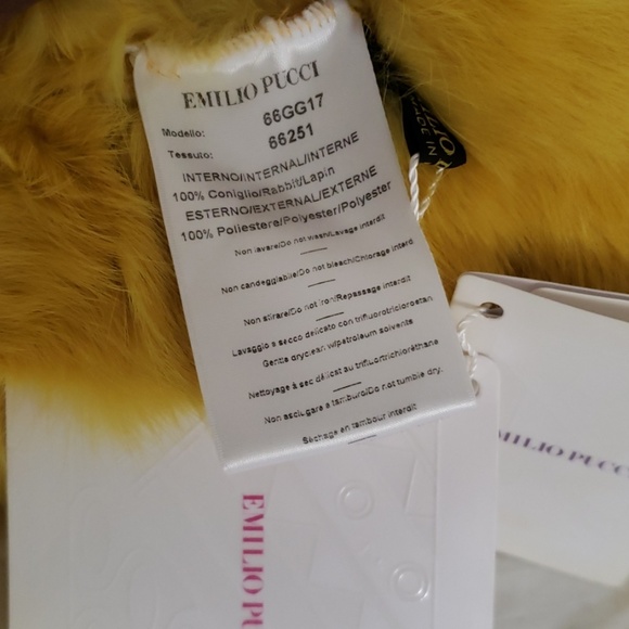 Emilio Pucci Yellow Rabbit Fur Muff Hand Warmer - Picture 4 of 6